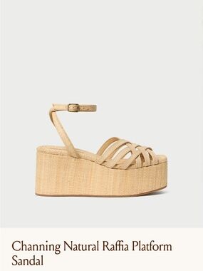 Loeffler Randall Channing Natural Raffia Platform Sandal - Neutral